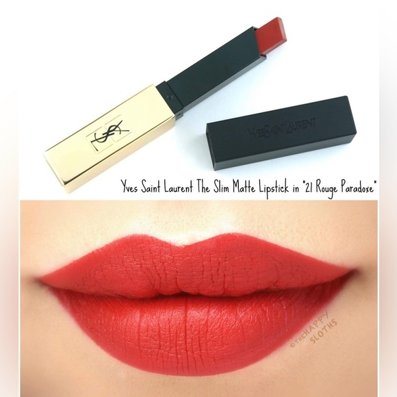 YSL The Slim Leather Matte Lipstick in 21 Rouge Paradoxe - Picture 3 of 4